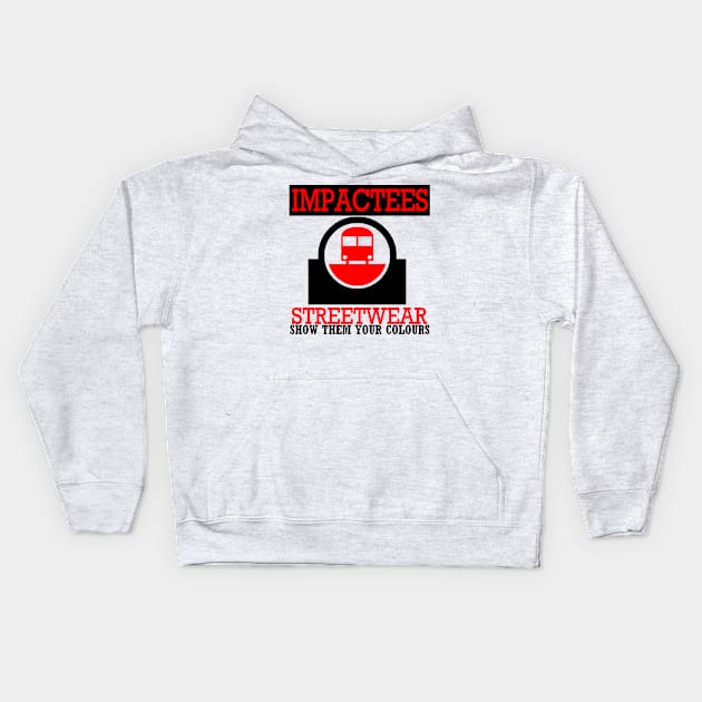 IMPACTEES STREETWEAR TRAIN LOGO Kids Hoodie by impacteesstreetwear